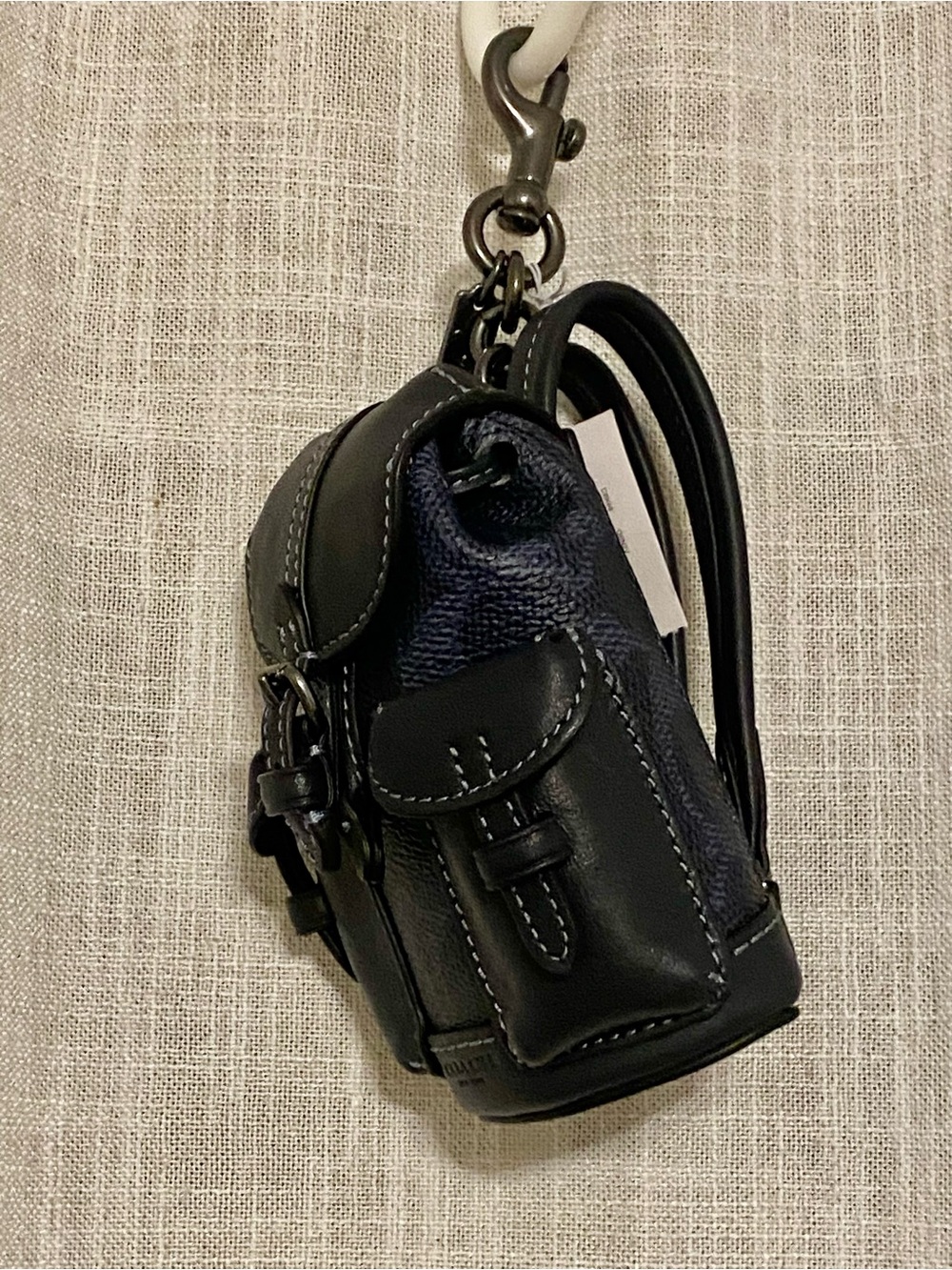 Coach Navy Mini Backpack Bag Charm - Picture 5 of 8